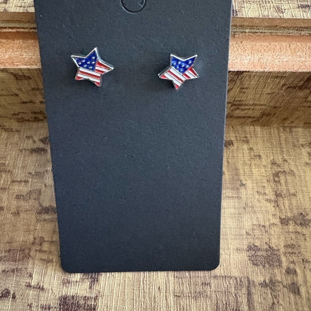 Source Unknown Star Earrings - Red, White, Blue
